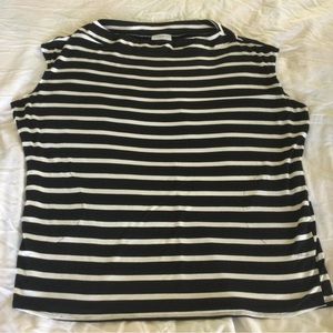 Allison Izu Top size L striped black white sleeveless